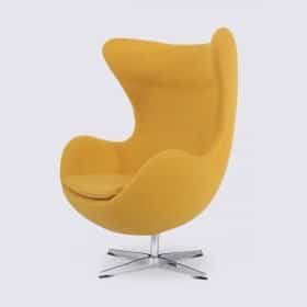 Fauteuil salon design en cachemire jaune – Oeuf