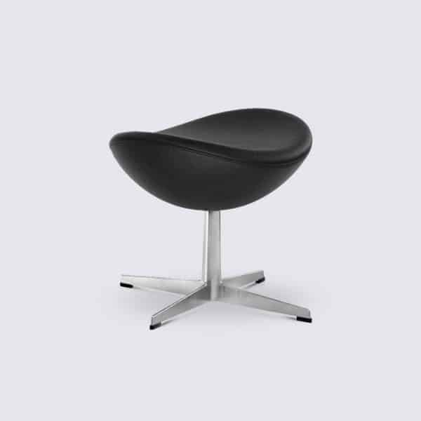 ottoman rest pieds egg sur pied design moderne pivotant oeuf cuir noir replica fauteuil egg chair arne jacobsen