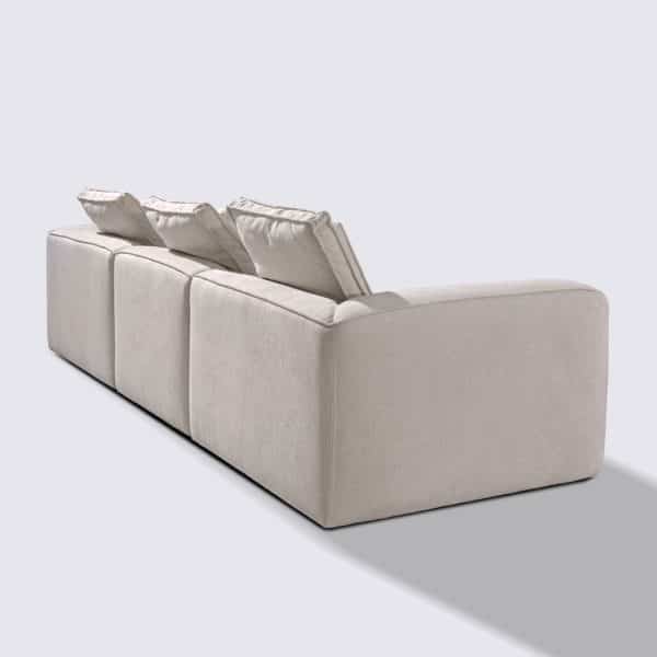 Modulares gerades 4-Sitzer-Sofa in cremefarbenem Stoff - Marbellia – Bild 3
