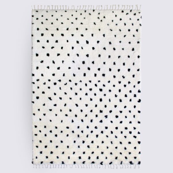 tapis berbère marocain à pois fait main en laine nouvelle zelande 200x300cm nadra