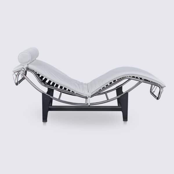 chaise longue lc4 le corbusier copie cuir blanc salon