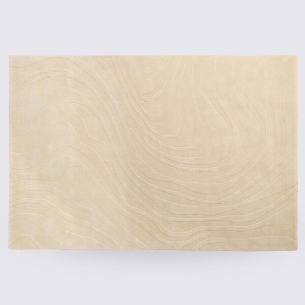 tapis de salon en laine beige crème moderne 200cm 300cm grand format fait main tribeca