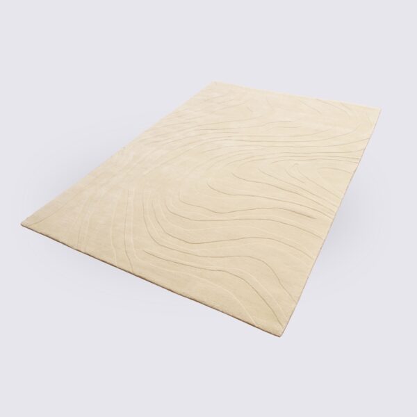 tapis de salon en laine beige crème moderne 200cm grand format fait main tribeca